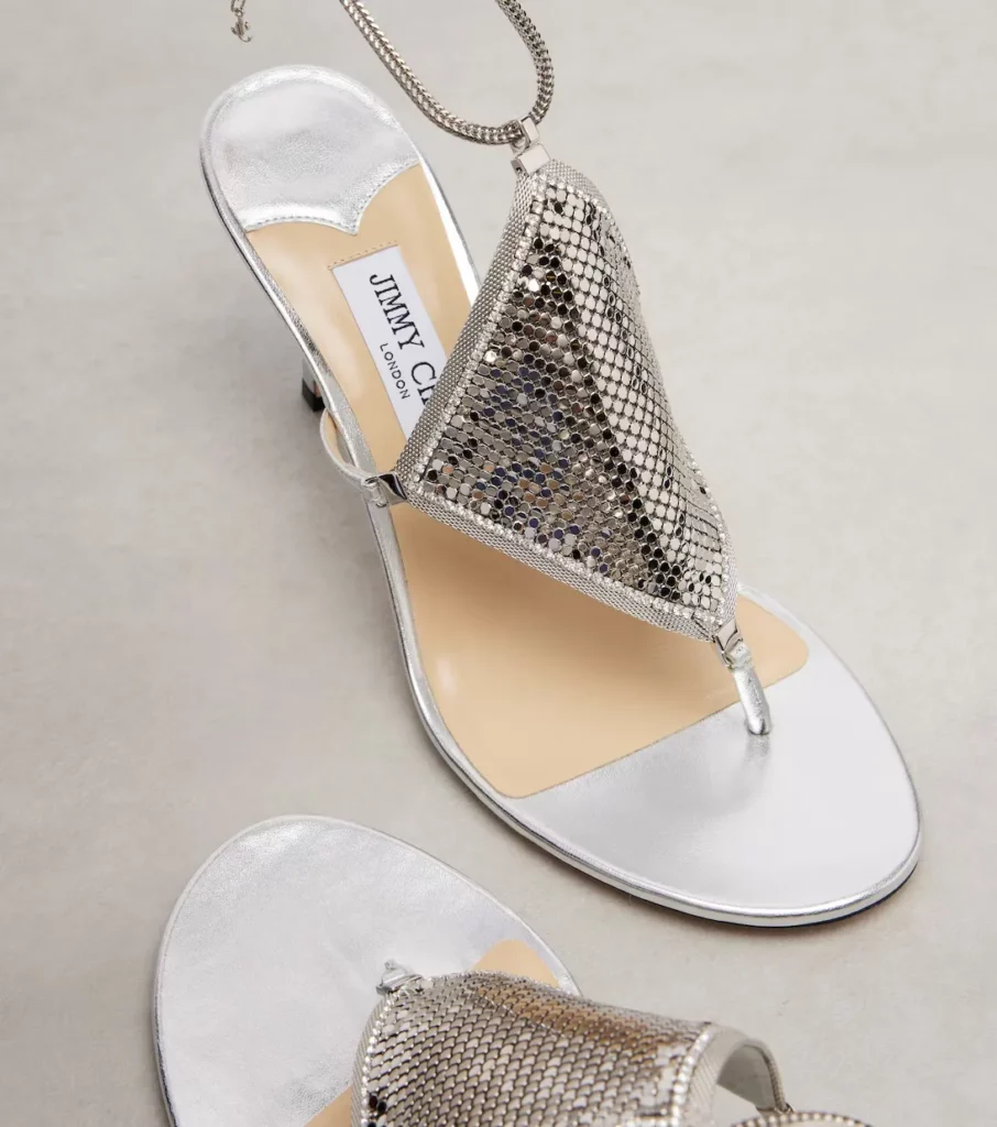 Archive Thong 85 Metallic Leather Sandals Full Size Image 4