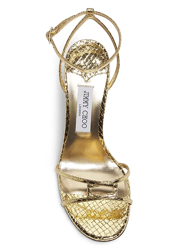 Leo Metallic Leather Sandals Full Size Image 5