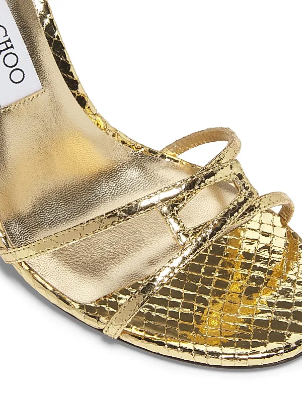 Leo Metallic Leather Sandals Full Size Image 3