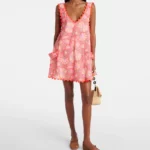 Floral Scalloped Cotton Minidress Thumbnail 1