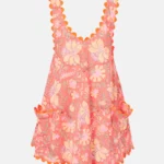 Floral Scalloped Cotton Minidress Thumbnail 3