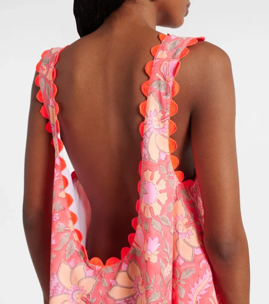 Floral Scalloped Cotton Minidress Full Size Image 2