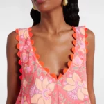Floral Scalloped Cotton Minidress Thumbnail 5