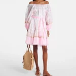 Printed Off-shoulder Cotton Minidress Thumbnail 1