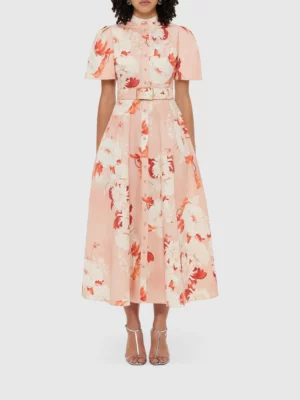 LEO LIN Bianca Short Sleeve Midi Dress