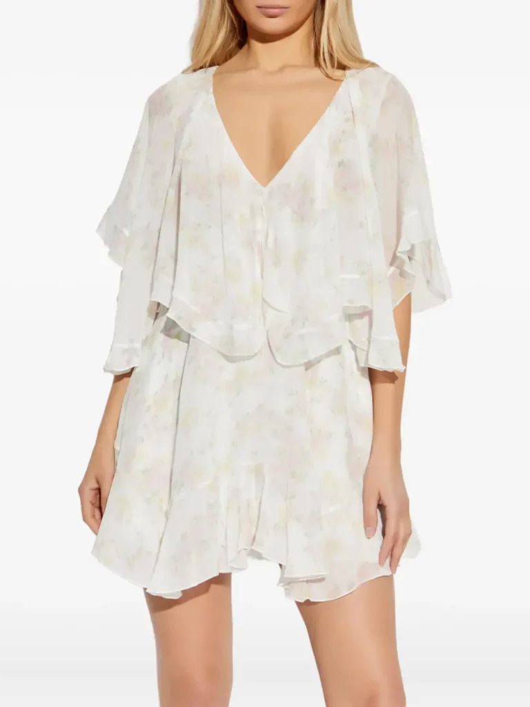 Avaline Ruffled Floral-print Dress Full Size Image 5