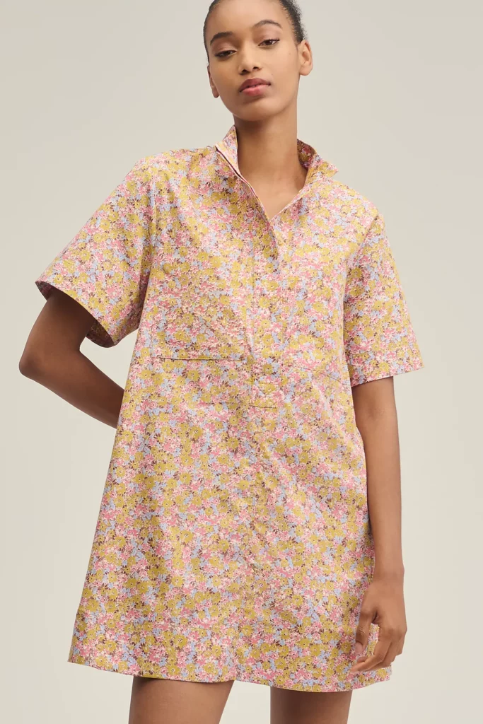 The Jeanie Short-Sleeve A-Line Mini Dress Full Size Image 2