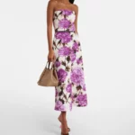 Floral Cotton-blend Faille Midi Dress Thumbnail 1