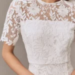 Nikoletta Mixed Lace Pleated Mini Dress Thumbnail 4