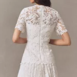 Nikoletta Mixed Lace Pleated Mini Dress Thumbnail 3