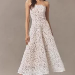 Petunia Strapless Lace A-Line Midi Dress Thumbnail 1