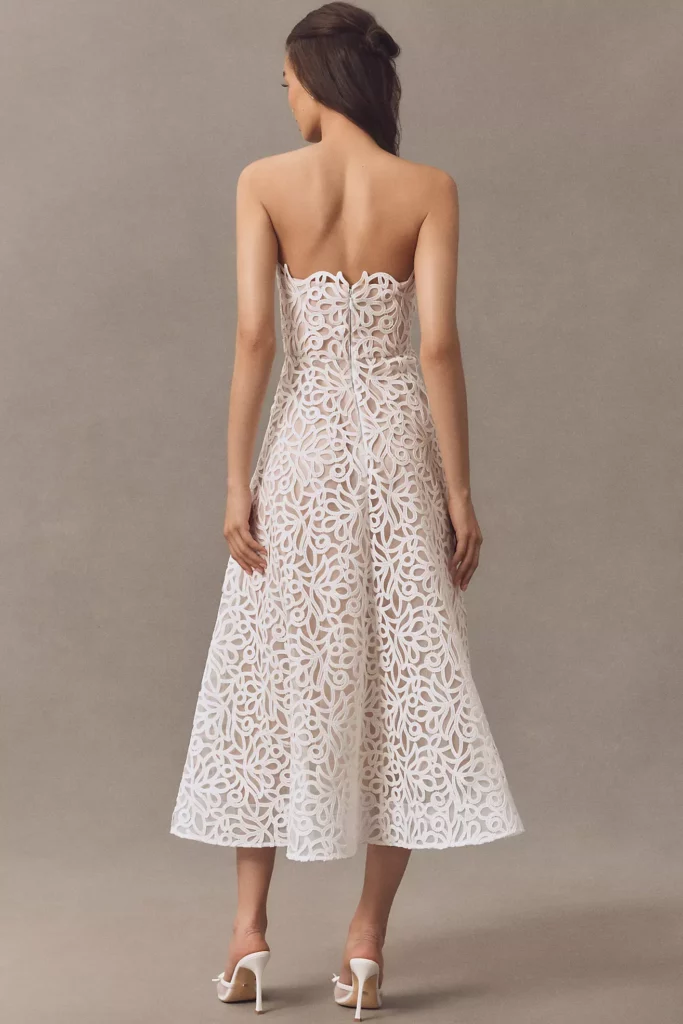 Petunia Strapless Lace A-Line Midi Dress Full Size Image 2