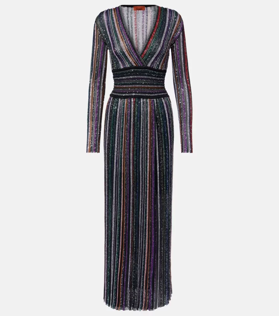 Sequined Striped Gown Full Size Image 5