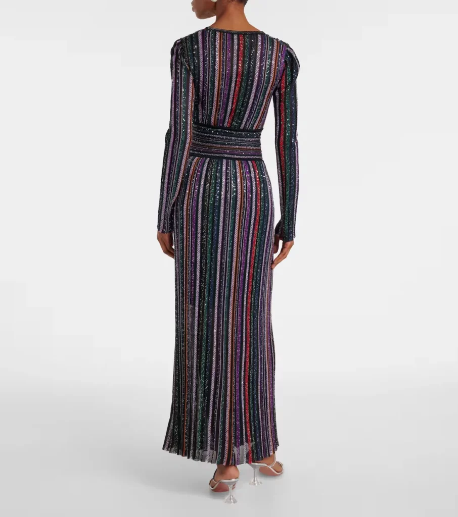 Sequined Striped Gown Full Size Image 6