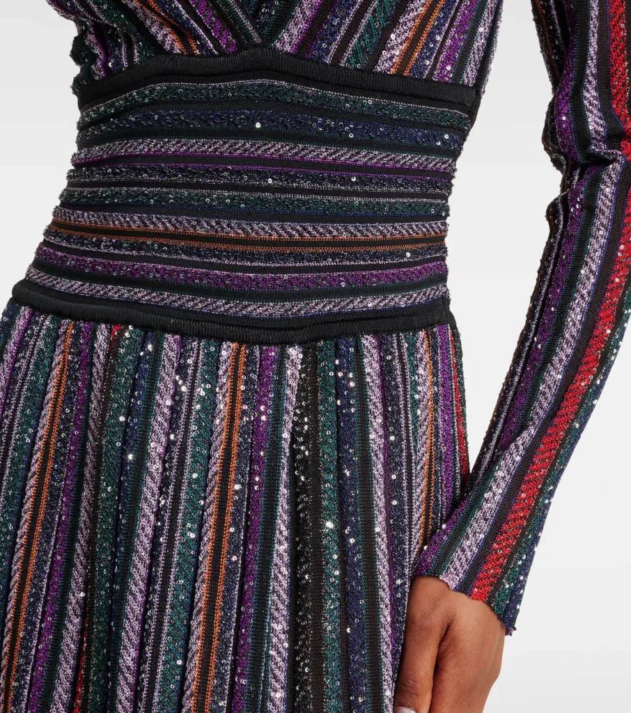 Sequined Striped Gown Full Size Image 2