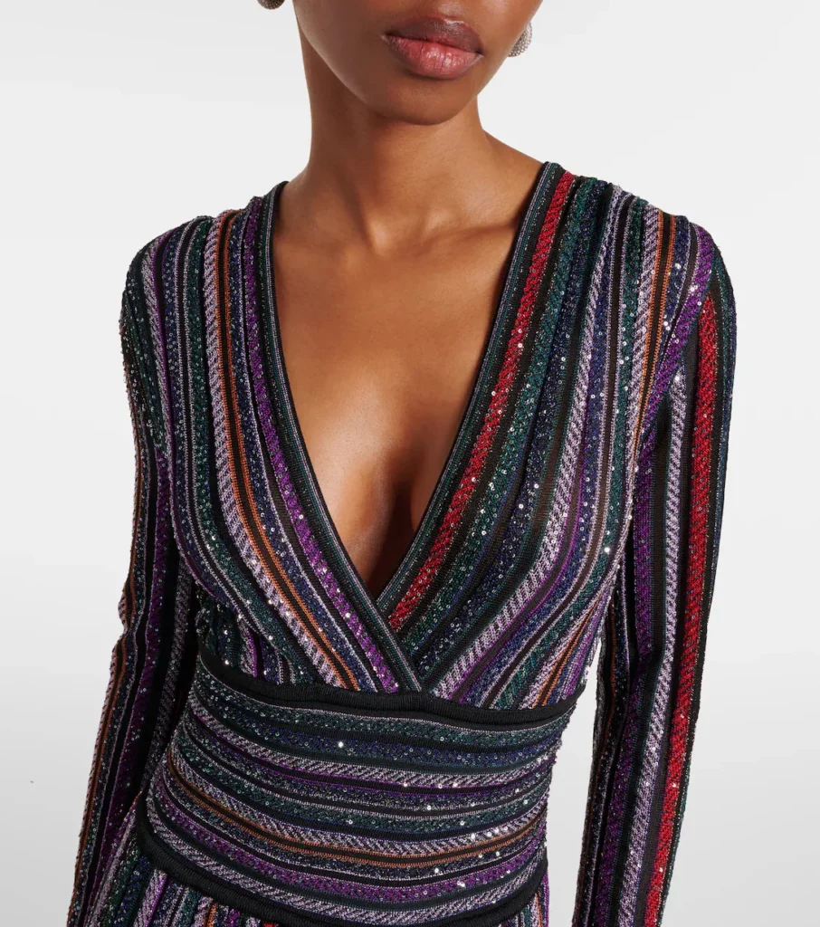 Sequined Striped Gown Full Size Image 3