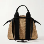 Mina mini Canvas-trimmed Woven Straw Tote Thumbnail 1