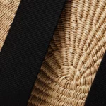 Mina mini Canvas-trimmed Woven Straw Tote Thumbnail 3