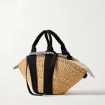 Sophie Mini Webbing-trimmed Woven Straw Tote Thumbnail 6