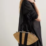 Sophie Mini Webbing-trimmed Woven Straw Tote Thumbnail 5