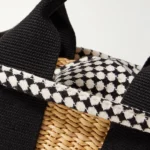 Sophie Mini Webbing-trimmed Woven Straw Tote Thumbnail 4