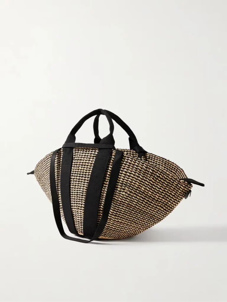 Sophie Webbing-trimmed Woven Straw Tote Full Size Image 3
