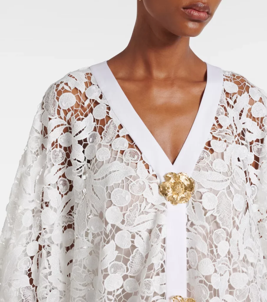 Lace Guipure Midi Dress Full Size Image 3