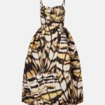 Printed Faille Cocktail Dress Thumbnail 3