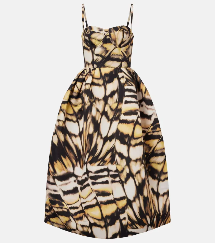 Printed Faille Cocktail Dress Full Size Image 3