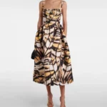 Printed Faille Cocktail Dress Thumbnail 1