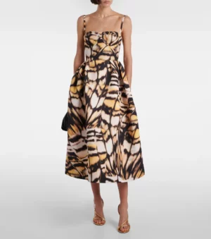 OSCAR DE LA RENTA Printed Faille Cocktail Dress