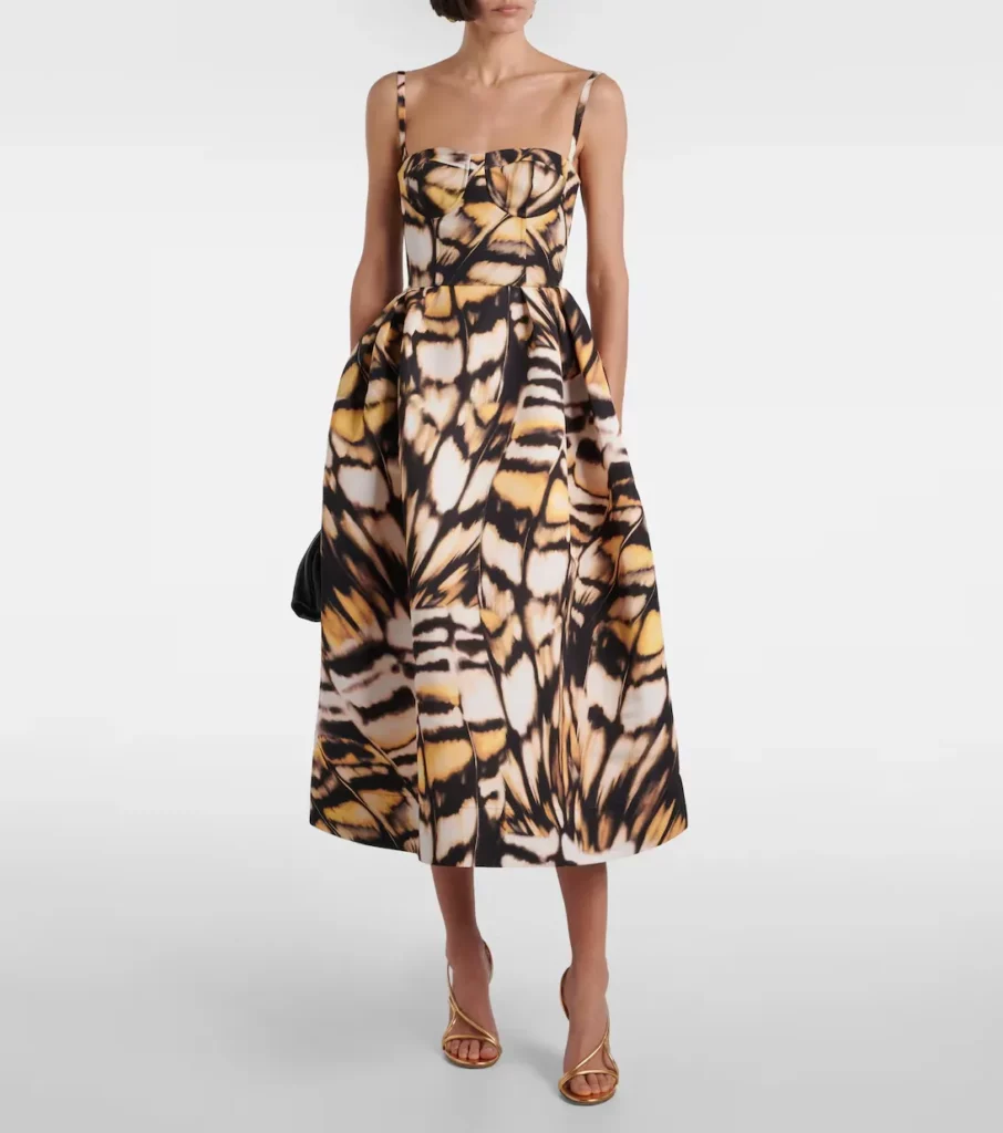 Printed Faille Cocktail Dress Full Size Image 1