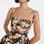 Printed Faille Cocktail Dress Thumbnail 5