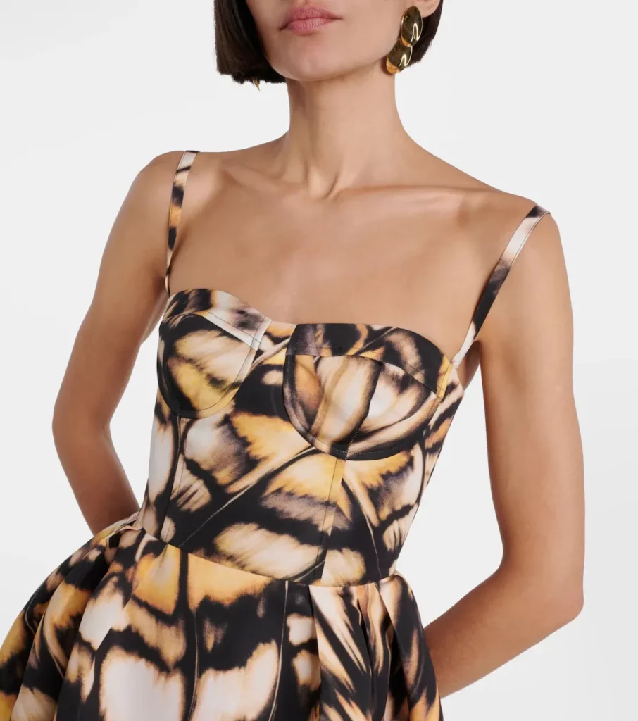Printed Faille Cocktail Dress Full Size Image 5