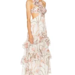Botanic Retro Flower Applique Beach Dress Thumbnail 3