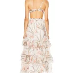 Botanic Retro Flower Applique Beach Dress Thumbnail 4