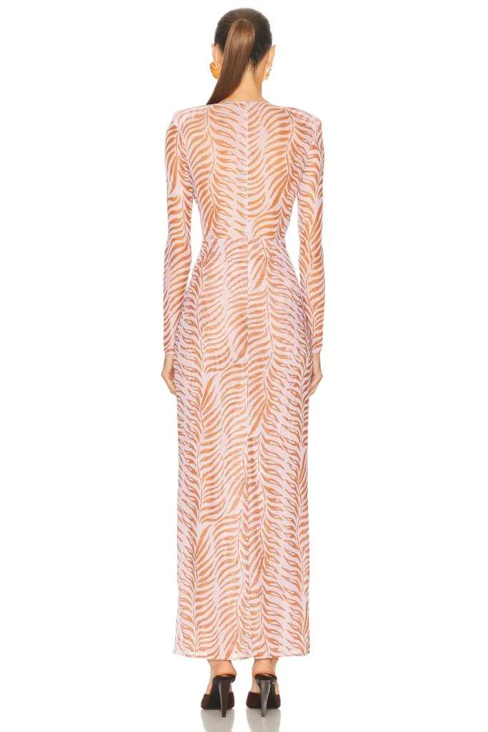 Botanic Retro Tulle Maxi Dress Full Size Image 3