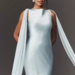Julia Boat-Neck Open-Back Satin Maxi Dress Thumbnail 4