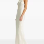 Cowl-neck Lace-back Gown Thumbnail 1
