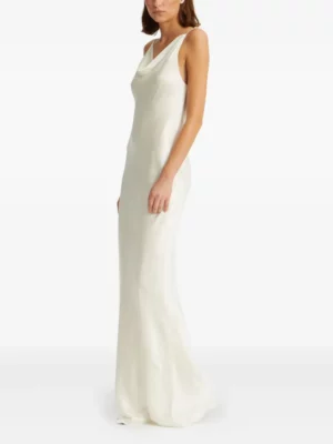 ROTATE BIRGER CHRISTENSEN Cowl-neck Lace-back Gown