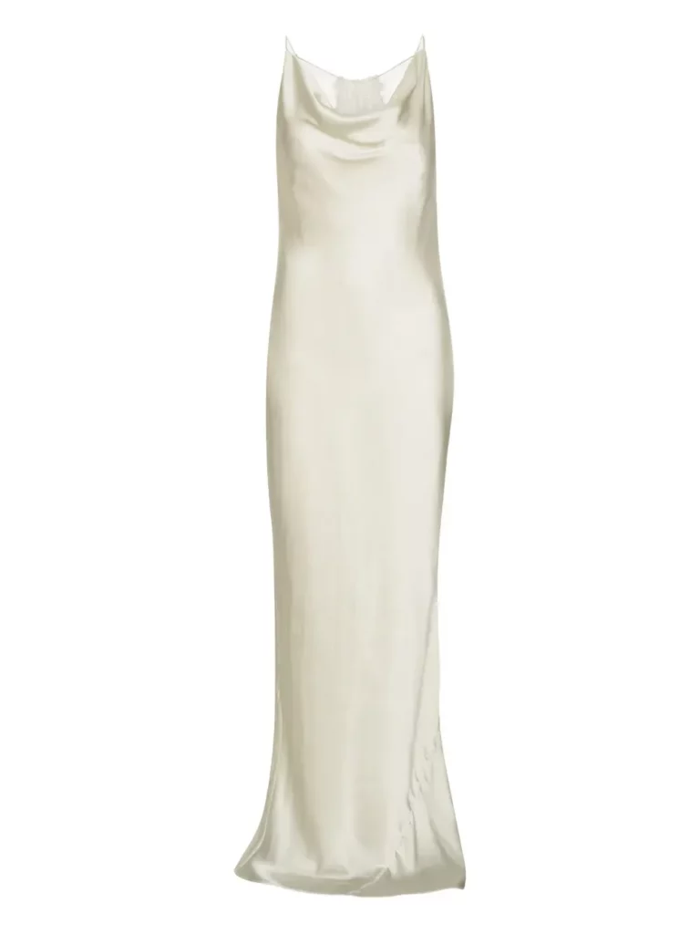 Cowl-neck Lace-back Gown Full Size Image 4