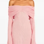 Xen Off-shoulder Ribbed Knit Mini Dress Thumbnail 4