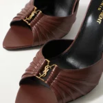 Babylone Embellished Pleated Leather Mules Thumbnail 2
