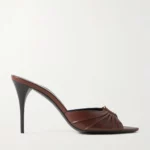 Babylone Embellished Pleated Leather Mules Thumbnail 1
