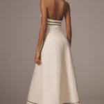 Billie Linen Blend Halter A-Line Midi Dress Thumbnail 3