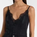 Lace-trimmed Denim Maxi Dress Thumbnail 5