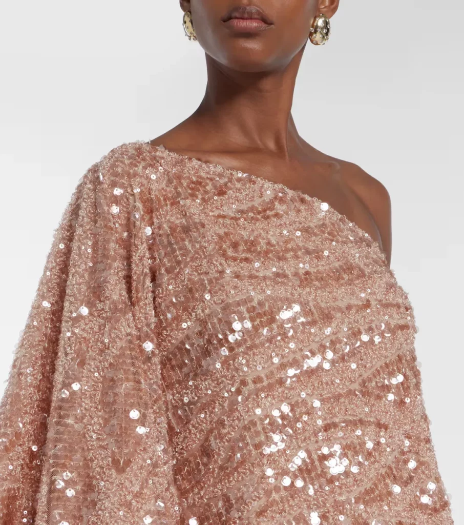 Ubud Feather-trimmed Sequined Gown Full Size Image 5