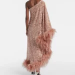Ubud Feather-trimmed Sequined Gown Thumbnail 4