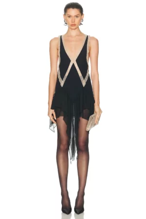 THE ATTICO Embroidered Mini Dress