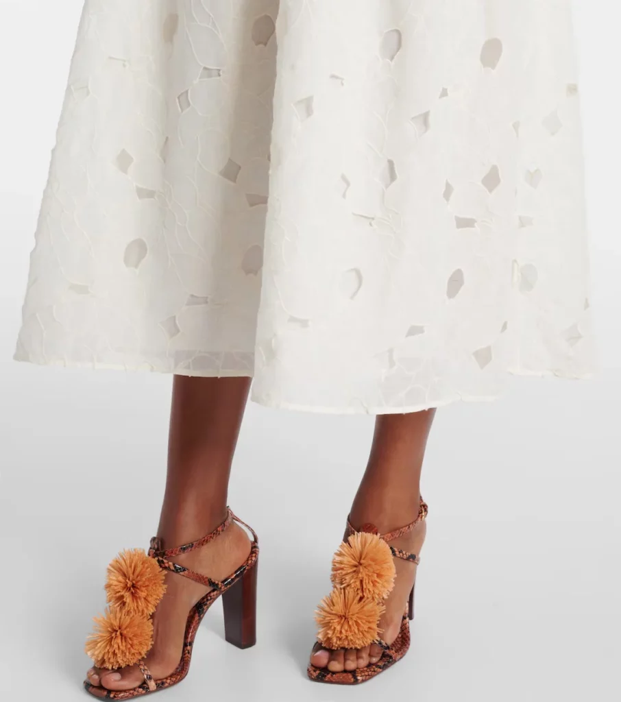 Marina Floral Cotton Organdy Midi Dress Full Size Image 5